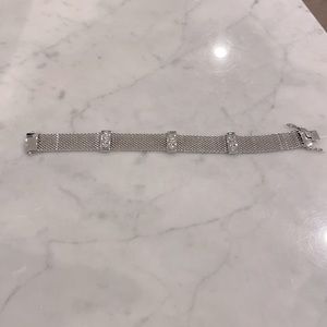 100 percent silver mesh and crystal bracelet